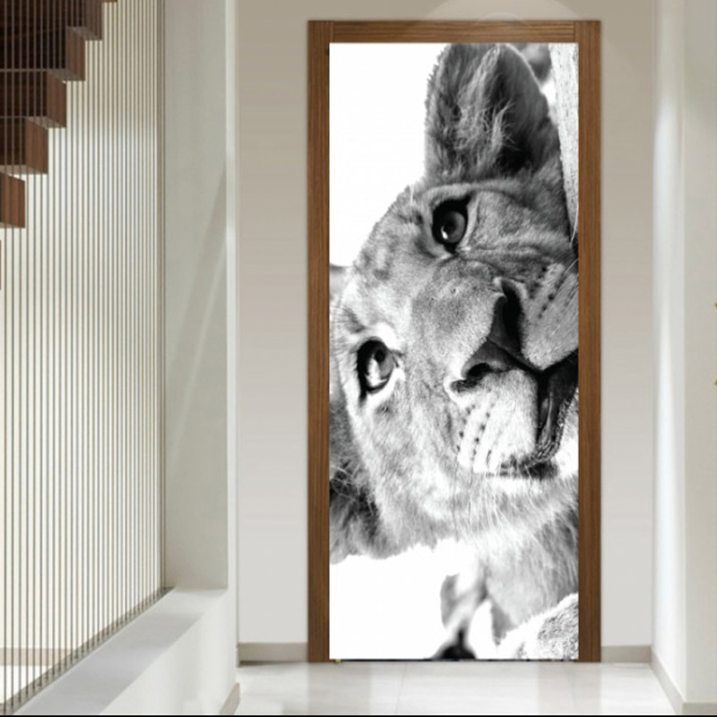 Αυτοκόλλητο πόρτας με ζώα με Λιονταράκι